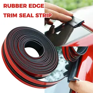 16.4ft Car Windshield Rubber Seal Strip, Self-Adhesive Rubber Weather Stripping with Adhesive Promoter– Waterproof, Dustproof & Noise Reduction, Universal Cuttable Edge Trim for Car, SUV, Truck,Cars Accessories & Car Stuff