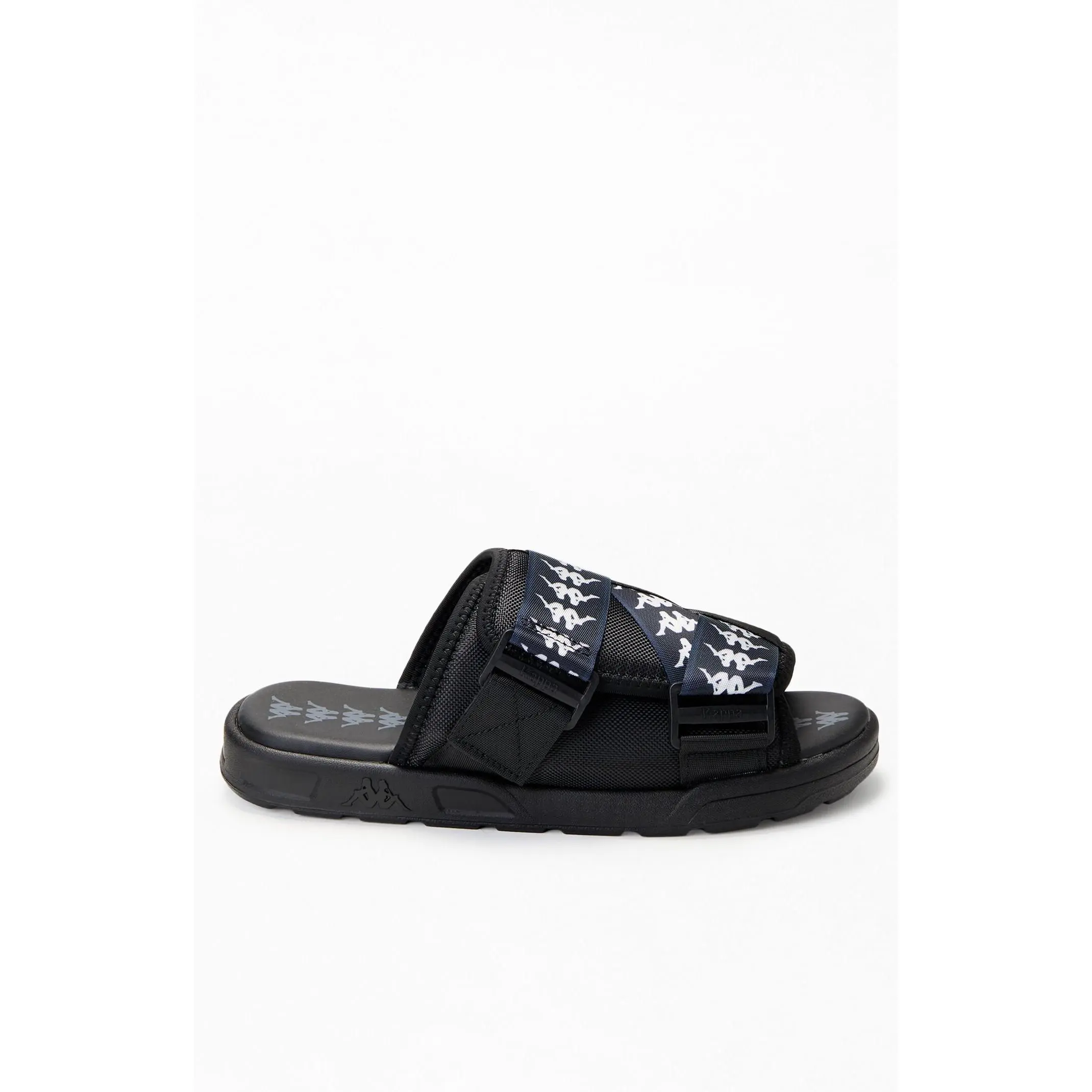 Kappa Men's Black & White 222 Banda Mitel 1 Slide Sandals