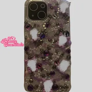 Purple Women’s Fashion Junk Charm Phone Case for IPhone 15