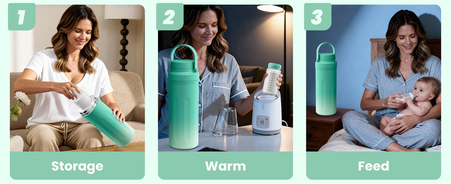 22oz Portable Breast Milk Cooler for Outdoor 24 Hours Large Capacity Travel Breastmilk Chiller with Leak-Proof Seal for Breastfeeding Moms' All-Day Needs