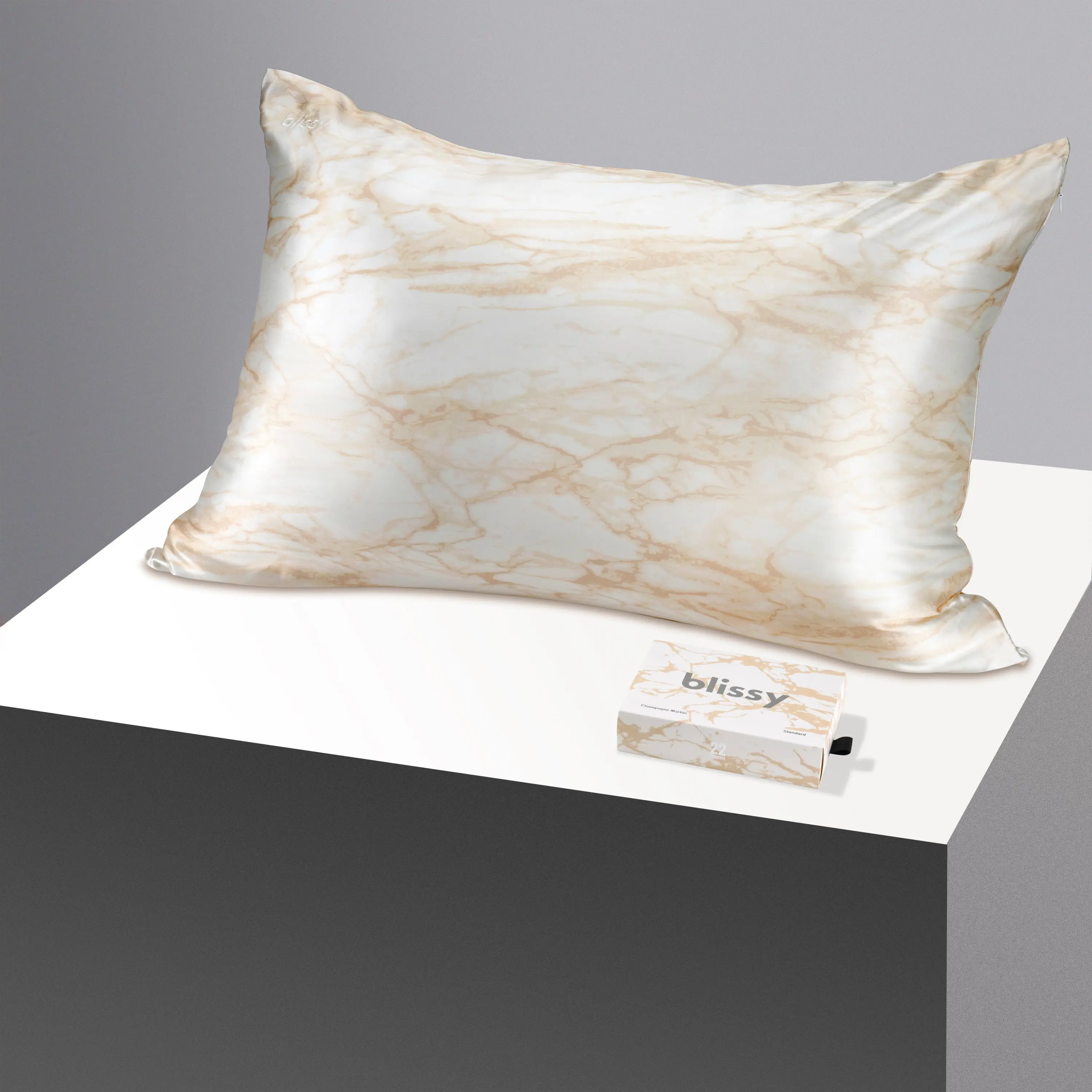 Blissy Marble Silk Pillowcase – 100% Mulberry Silk – Improve Hair, Skin & Sleep