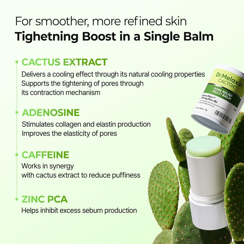 [Dr.Melaxin Official] CACTOX PORE RELIEF MULTI BALM with Cactus Cooling Reduce Puffiness & Pore Tightening for Visible Pore Care Skin Repair