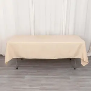 Premium Polyester Rectangle Tablecloth 60"x102" Beige - 220GSM Wrinkle-Resistant Table Cover