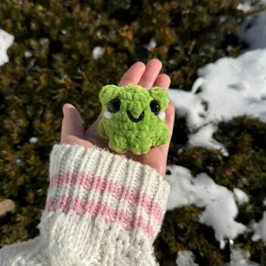 Hand-crocheted baby frog
