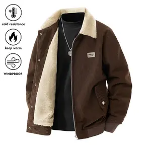 Autumn Winter New Men's Corduroy Jacket, Mature Fashionable Daily Casual Outing Zipper Work Coat, Suitable for Cold Weather Menswear Tops