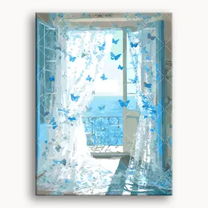 Butterfly Window 4 Paint by Number Kit for Beginners Includes Paints Brushes & Numbered Canvas Ideal Canvas Art Gift