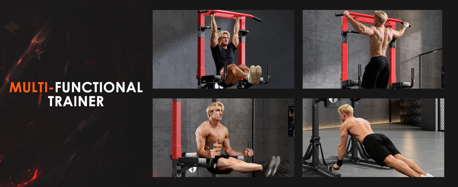 【Dlandhome 2026 Upgraded Foldable Version】 Multifunctional Pull-Up Station: Foldable,Multi-Level Height Adjustment, Home Upper Body Fitness Rack | Thick-Tube Stable Frame + Padded Cushions, Suitable for Pull-Ups, Push-Ups & Various Workouts