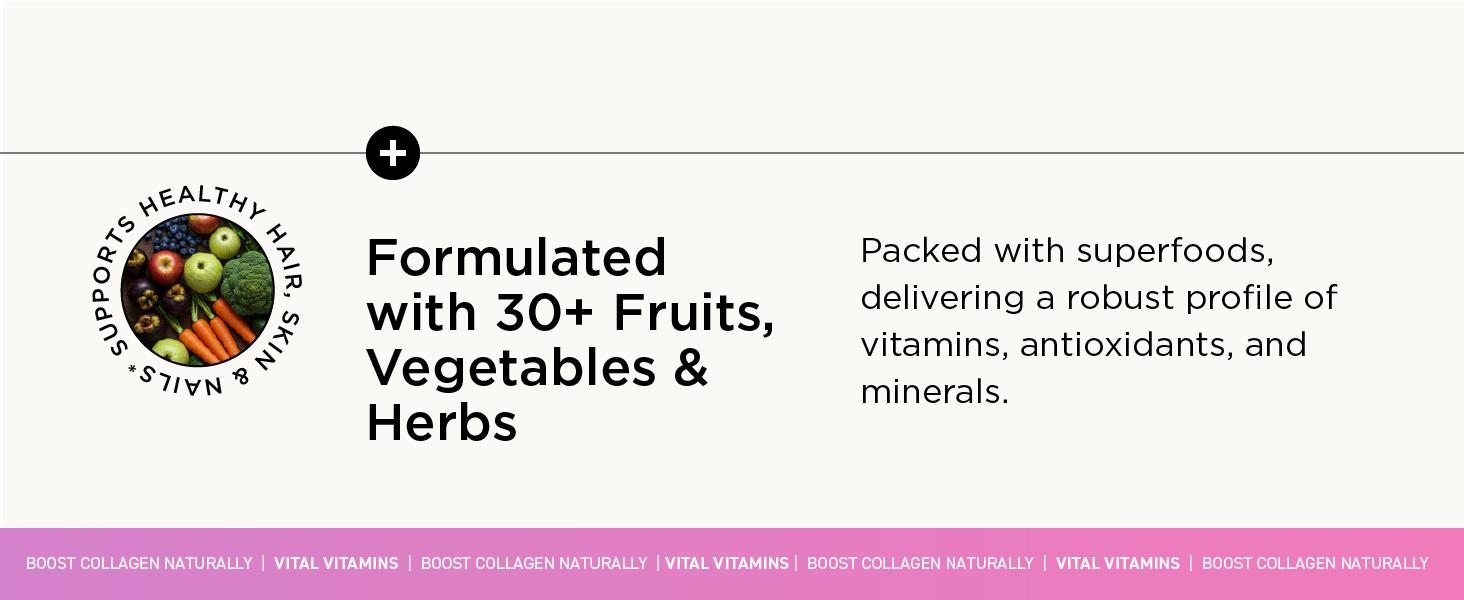 Vegan Collagen Booster - Plant-Based Collagen Supplements - Supports Hair, Skin, Nails & Joints - with Hyaluronic Acid - 60 Capsules