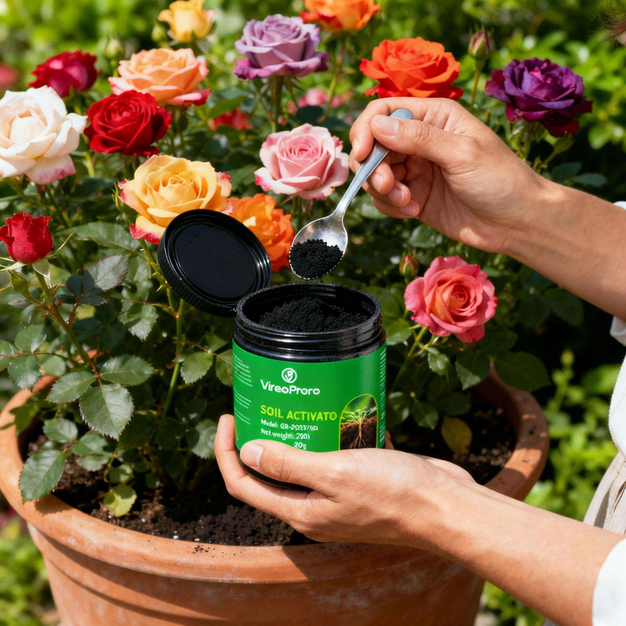 Soil repair, plant soil activator, soil activating granular slow-release fertilizer, loosens soil for potting mix and seedling compost, promotes plant root growth, suitable for nursery pots and rose pots.
