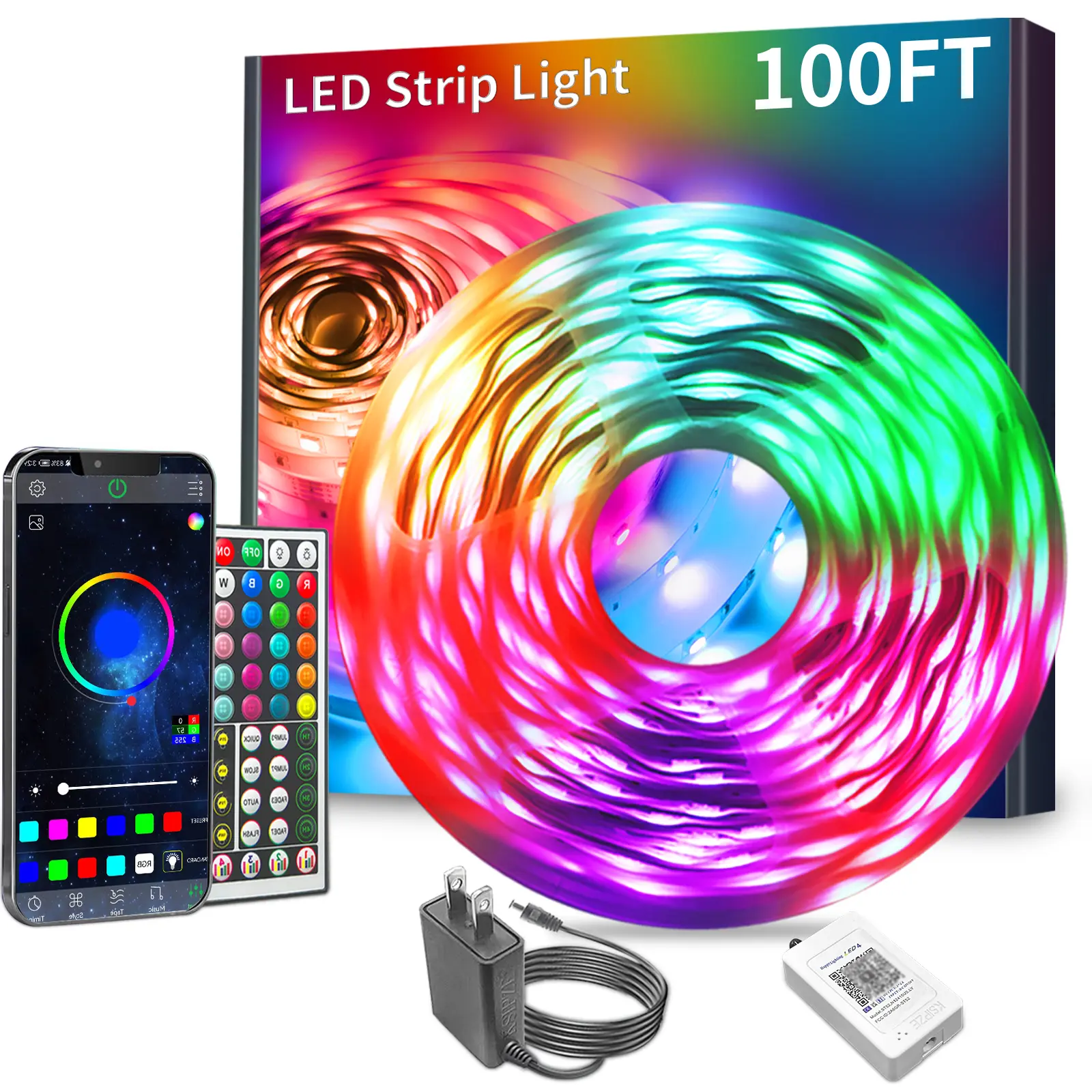 LED Strip Lights RGB Music Sync 16 Million Colors 100FT Bluetooth Control with APP & Remote for Bedroom Home Decoration Holiday Party Vibes  #summerwins  #DealsForYouDays