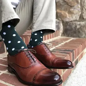 The Patricks - Hunter Green and White Polka Dot Sock