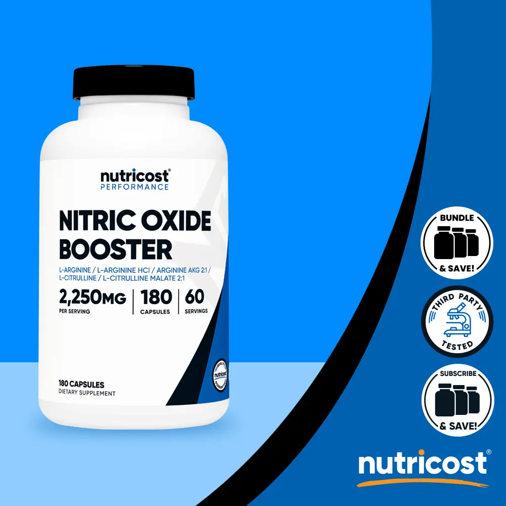 Nutricost Nitric Oxide Booster Capsules - 2250mg per Serving - Dietary Supplement