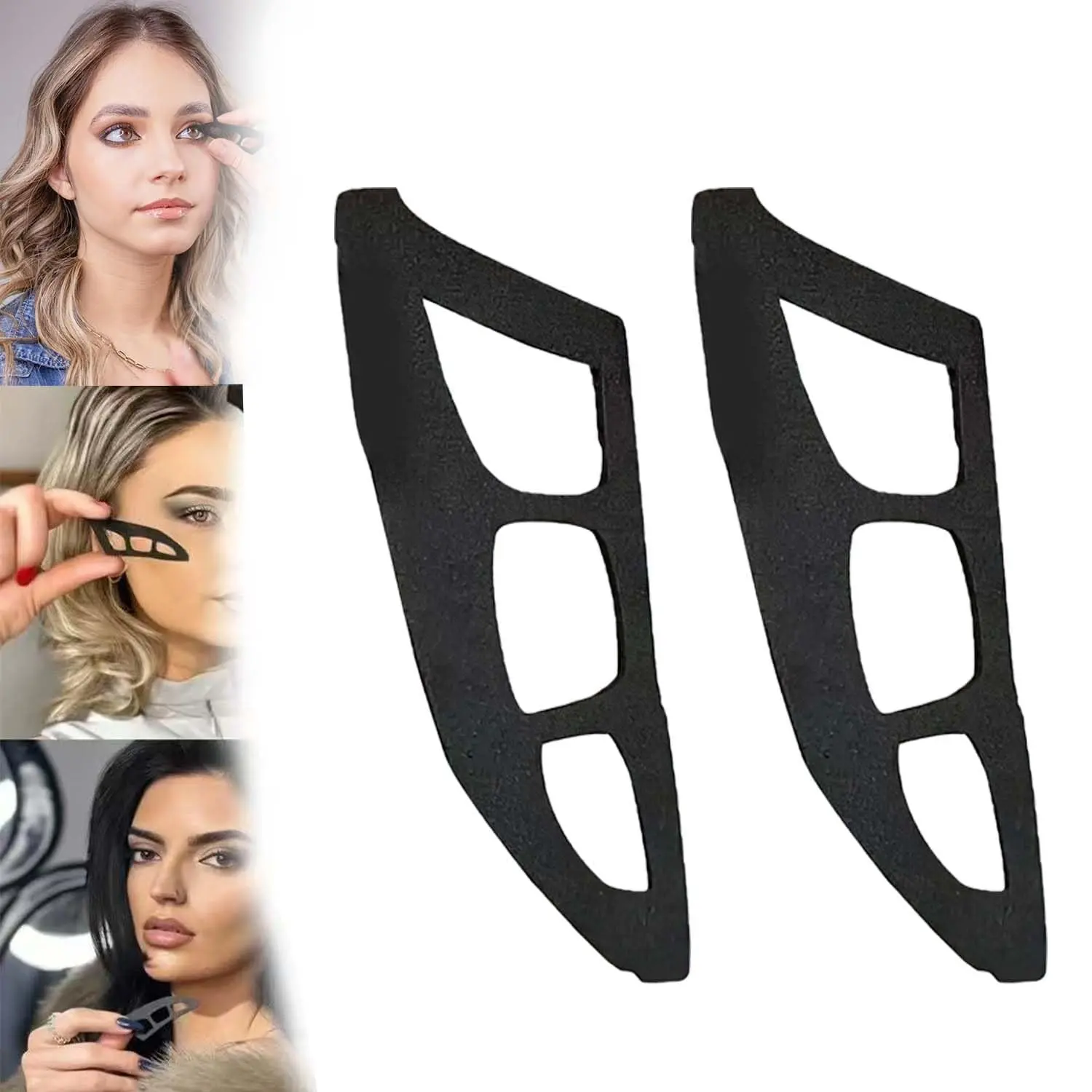 2 Piece Eyeshadow Templates for Easy Makeup, Reusable Eye Makeup and Eyeliner Aid Tools, Makeup Accessories, Quick and Convenient Application, Reusable Eye Stencils