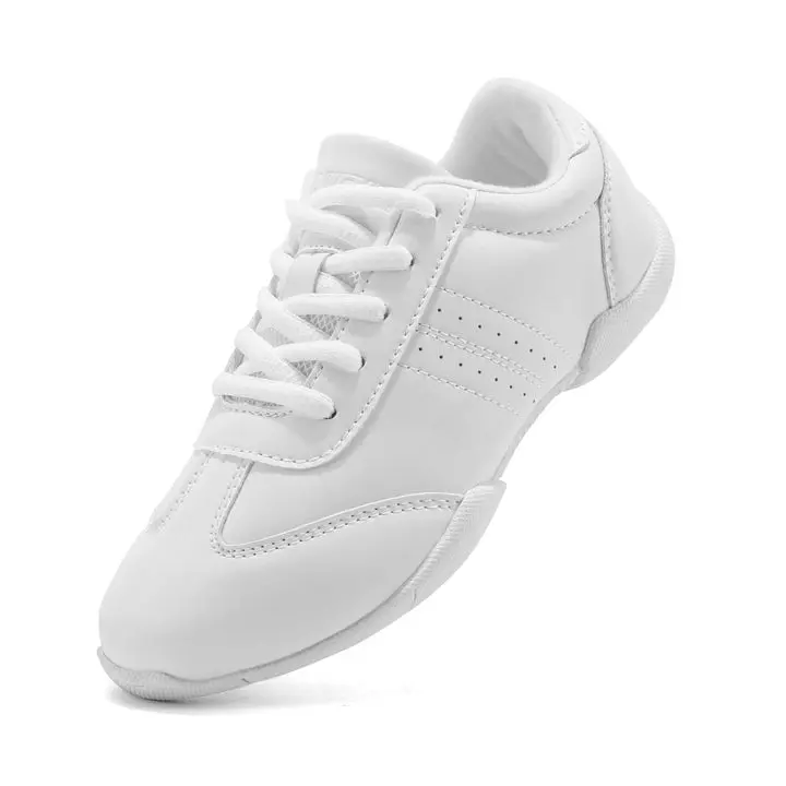 Sporty Chic Cheerleading Shoes for Women, Lightweight Synthetic Leather Sneakers with Flexible Anti-Slip Sole for Competition & Training