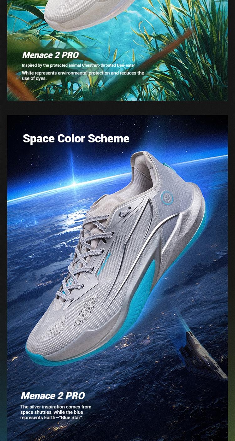 361° Menace 2 PRO Basketball Shoes for Men Lightweight Breathable Outdoor Sneakers with CQT EXTREME Propulsion & RPU Outsole for Superior Traction and Agility