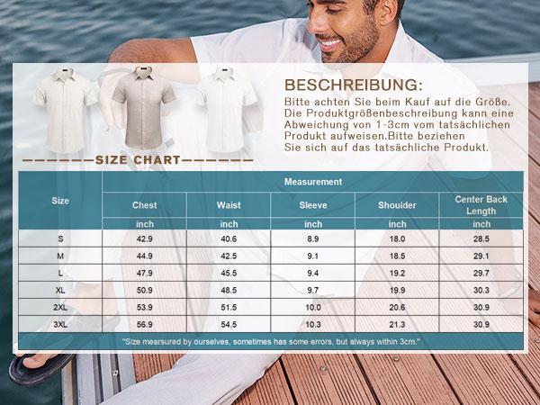 COOFANDY Men's Linen Shirts Casual Button Down Short Sleeve Summer Beach Dress Shirt Menswear Soft Classic Chino Plain Top Elegant Stylish