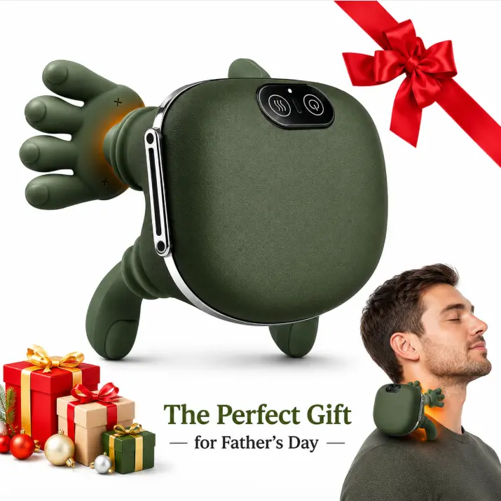 2026 upgraded version shoulder massager - electric cervical massage device - made of eco-friendly materials - bionic hand heating wireless portable 3D kneading massage, deep tissue massage, leg, neck and back massager, lightweight and portable gift,summer