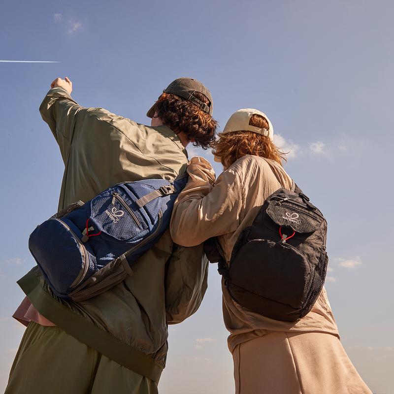 WATERFLY Packable Small Crossbody Sling Backpack with Side Pouch for Hiking Traveling Ideal Daypack for Shoulder Chest Carrying