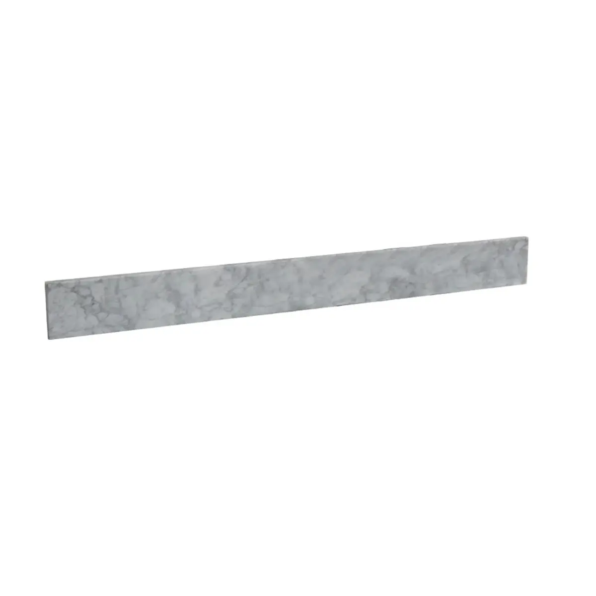 Carrara White Natural Marble Backsplash Tile (37x4x0.67 in), Glossy Water-Resistant Wall Protection Tile, High Variation in Tone, Elegant Bathroom Home Improvement Building Supplies