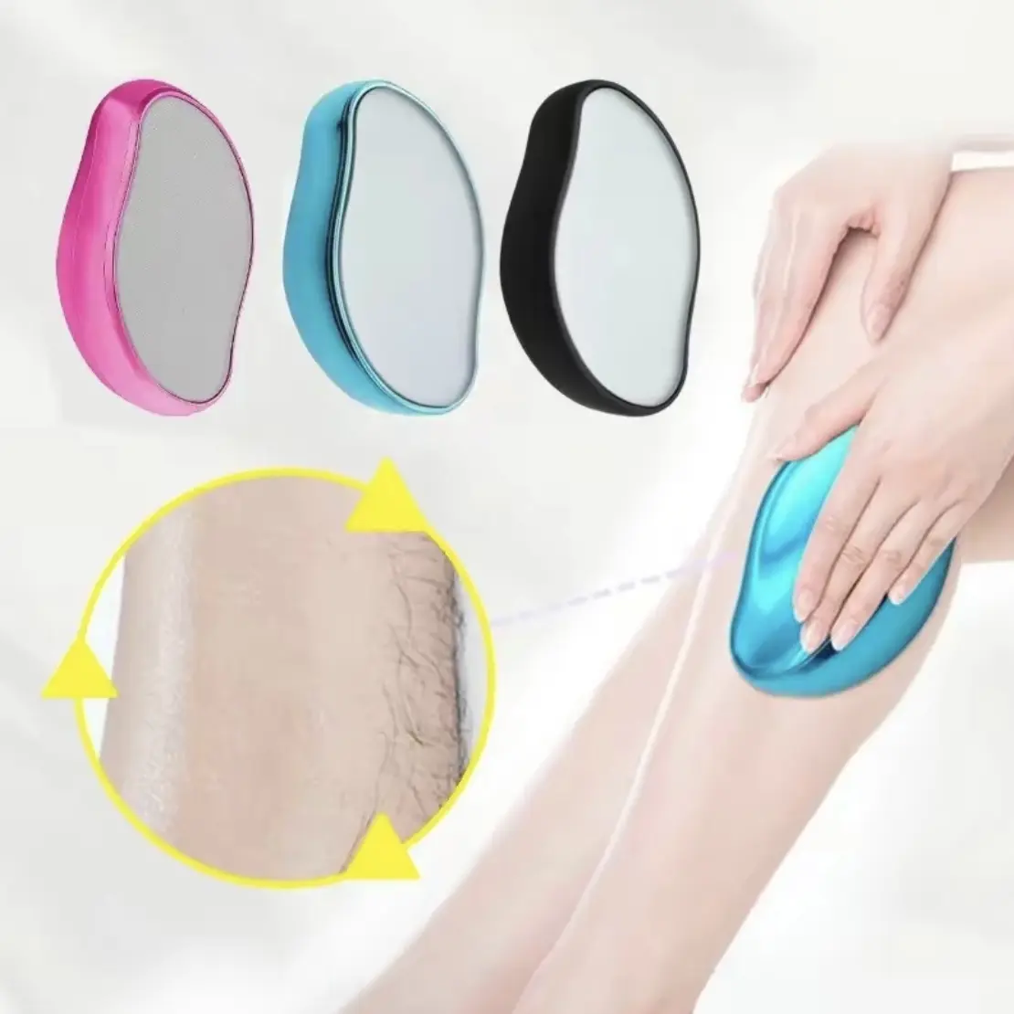 Painless hair removal device, nano glass foot file, smooth glass surface, practical and washable hair removal device, safe and reusable, suitable for hand and foot hair removal and exfoliation, suitable for both women and men, lightweight.