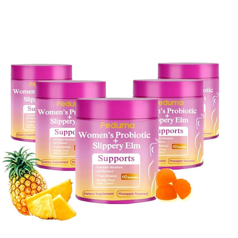 Feduma Women's Probiotic Gummies for pH Balance & Odor Control , Dietary Supplement  Moisture Healthcare Vitamin,60 Ph Balance Gummies