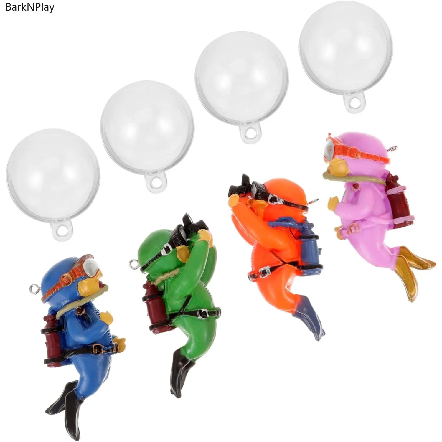 4PCS Floating Diver Aquarium Decorations, Cartoon Diver Fish Tank Ornaments for Betta Tanks and Aquascaping, Creative Floating Aquarium Decor for Underwater Landscaping and Fish Tank Accessories