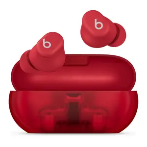 Beats Solo Buds Bluetooth Wireless Noise Cancelling Earbuds with Charging Case - Transparent Red