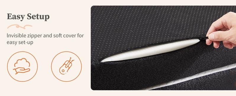 Sweet Furniture F Folding Mattress, Tri-fold Memory Foam Mattress Topper for Camping, Foldable Mattress Topper with Washable Cover, Various Sizes, White