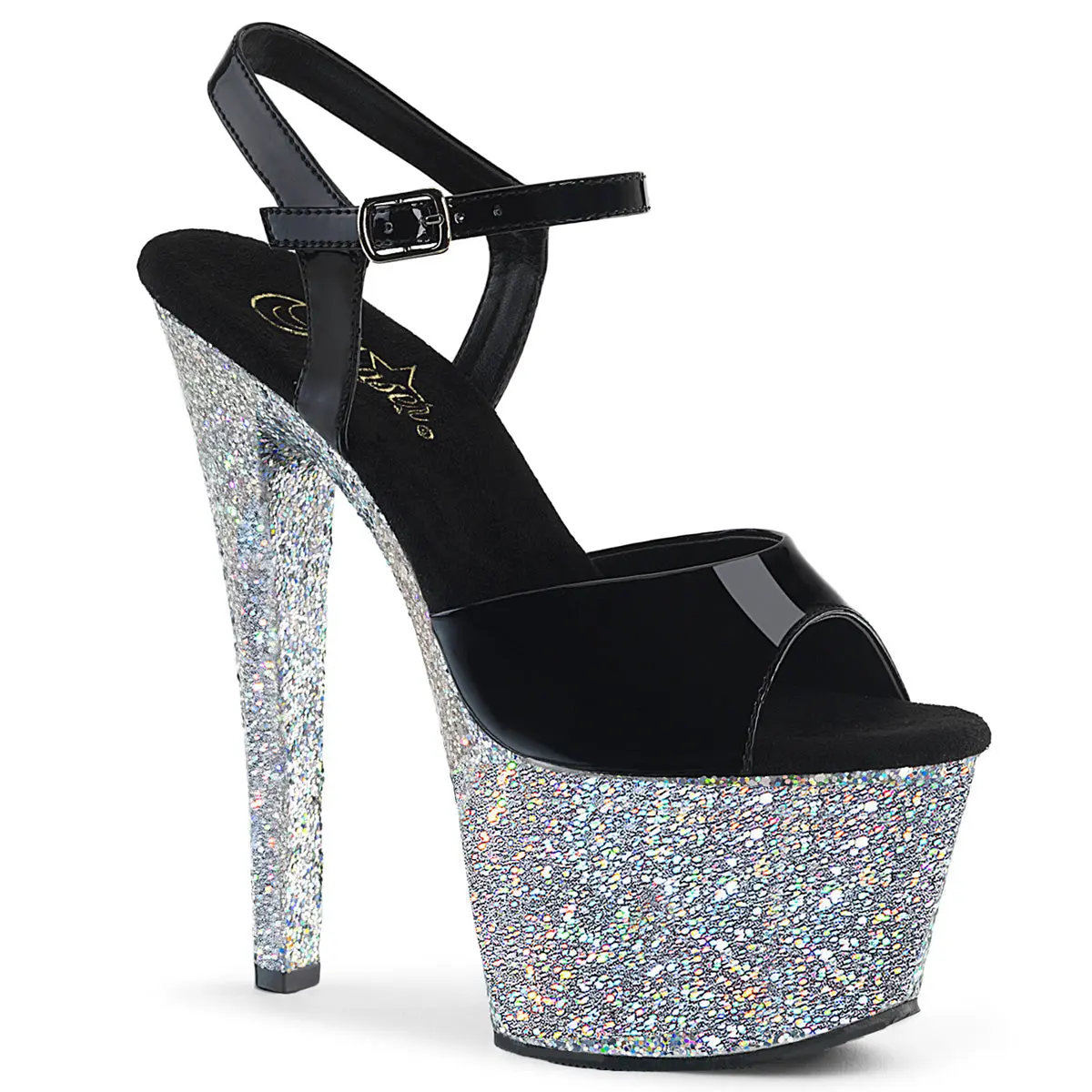 Pleaser Sky-309LG Women's Sandals, Glitter Finish, Platform Height Design, Heels, Shoe