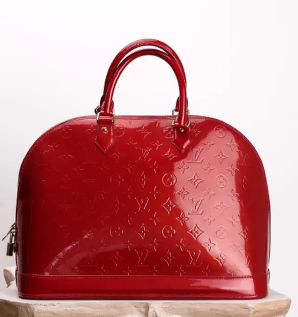 Pre-owned Louis Vuitton Patent Shoulder bags Monogram Alma GM Red Top Handle Bags XiaoTang0174