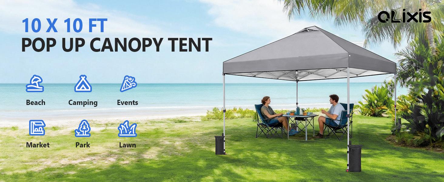 ShadeForge 10x10 instant pop-up canopy for beach camping and events