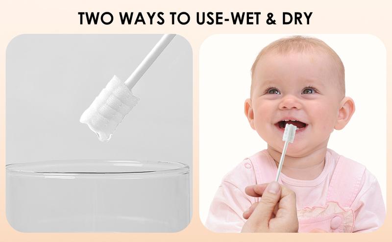 Dearlomum Tongue Cleaner & Newborn Baby Toothbrush Set 48pcs/96PCS/144pcs Disposable Infant Toothbrush for Oral Care Gauze Gum Cleaner Dental Careing Stick Dental Care for 0-36 Month Baby