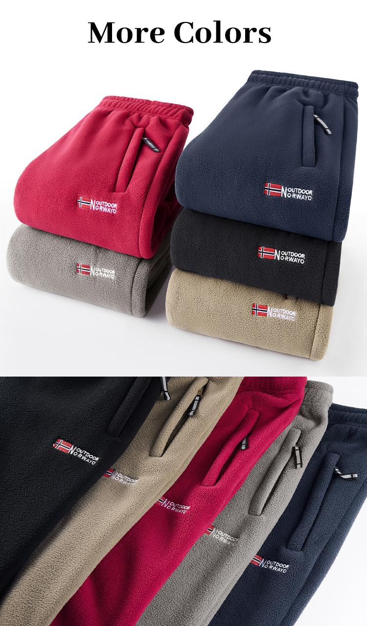 Men's Casual Fleece-Lined Straight-Leg Long Sweatpants