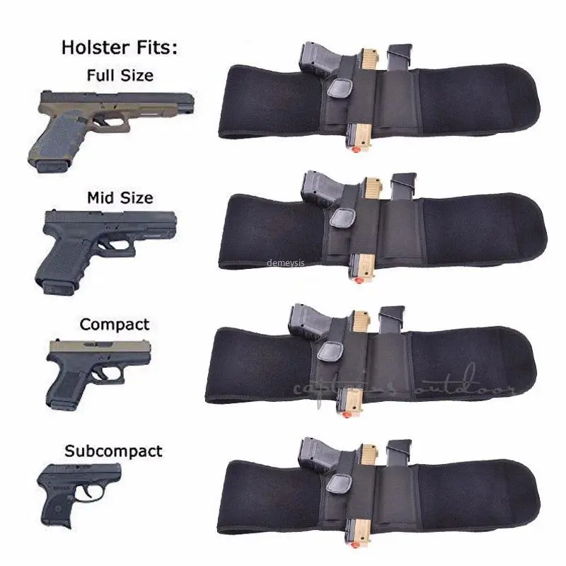Left / Right Hand Concealed Carry Belly Band Holster for Smith and Wesson, Shield, Glock 19, 17, 42, 43, P238, Ruger LCP 9MM 380  26 43x 1911 vnsh fn reflex holster for concealed carry gun holster for women/men Tactical Equipment Survival Tools