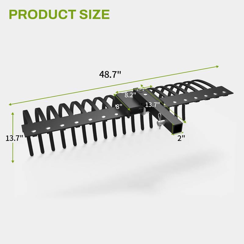 YITAMOTOR 48" / 60" Tow Behind Landscape Rake, 2" Receiver Lown Dethatcher Rack with 17 / 21 Steel Tines for ATV/UTV & 3-Point Hitch Systems Tractor, for Leaves, Debris, Grass, Pine Needles Garden Manuallawnmower YITAMOTOR 48" / 60" Tow Behind Landscape Rake, 2" Receiver Lown Dethatcher Rack with 17 / 21 Steel Tines for ATV/UTV & 3-Point Hitch Systems Tractor, for Leaves, Debris, Grass, Pine Needles Garden Manuallawnmower