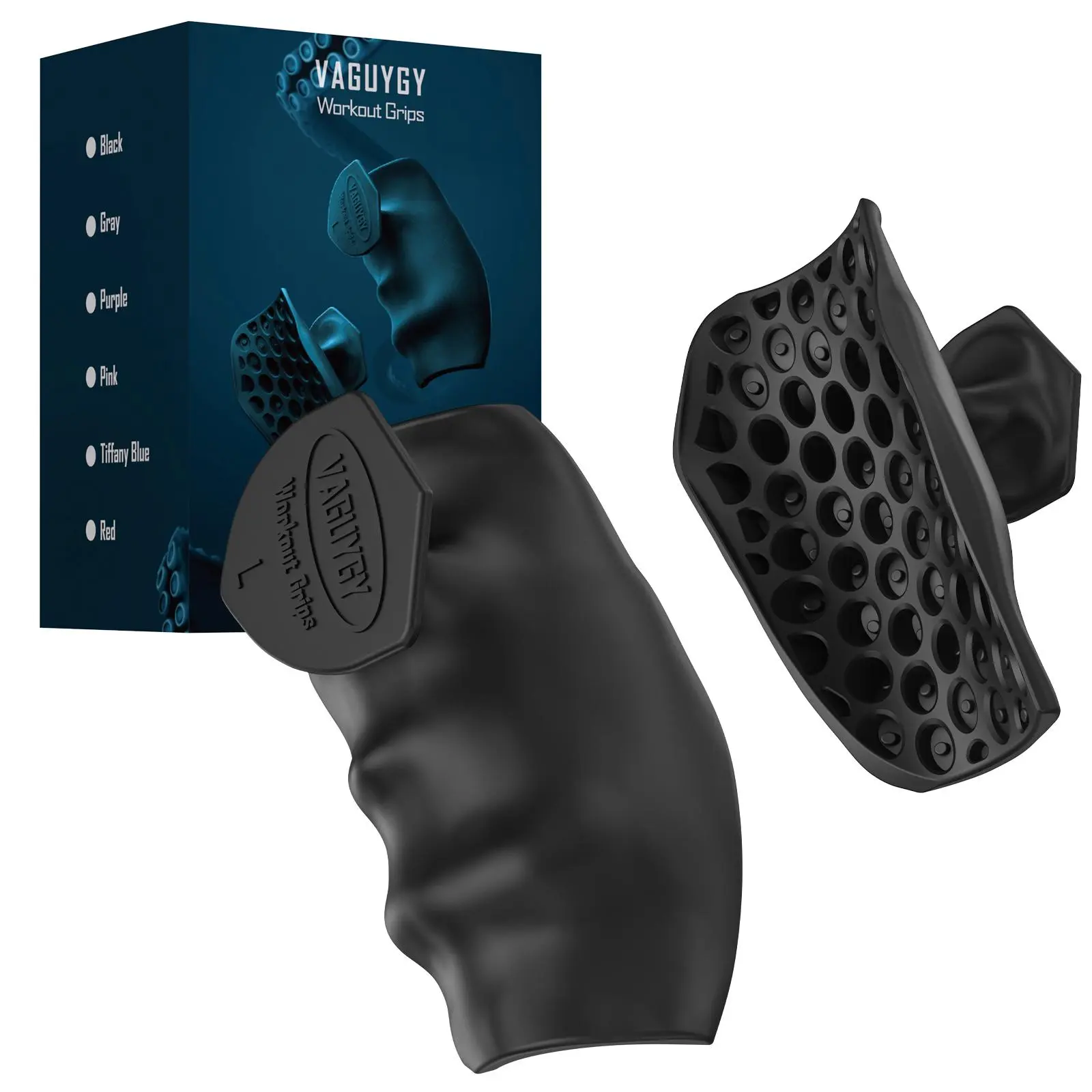 VAGUYGY Workout Grips,Rubber  Fingerless  Gym Gloves, Grips Bodybuilding Gymnastics Hand Grips for Deadlifts