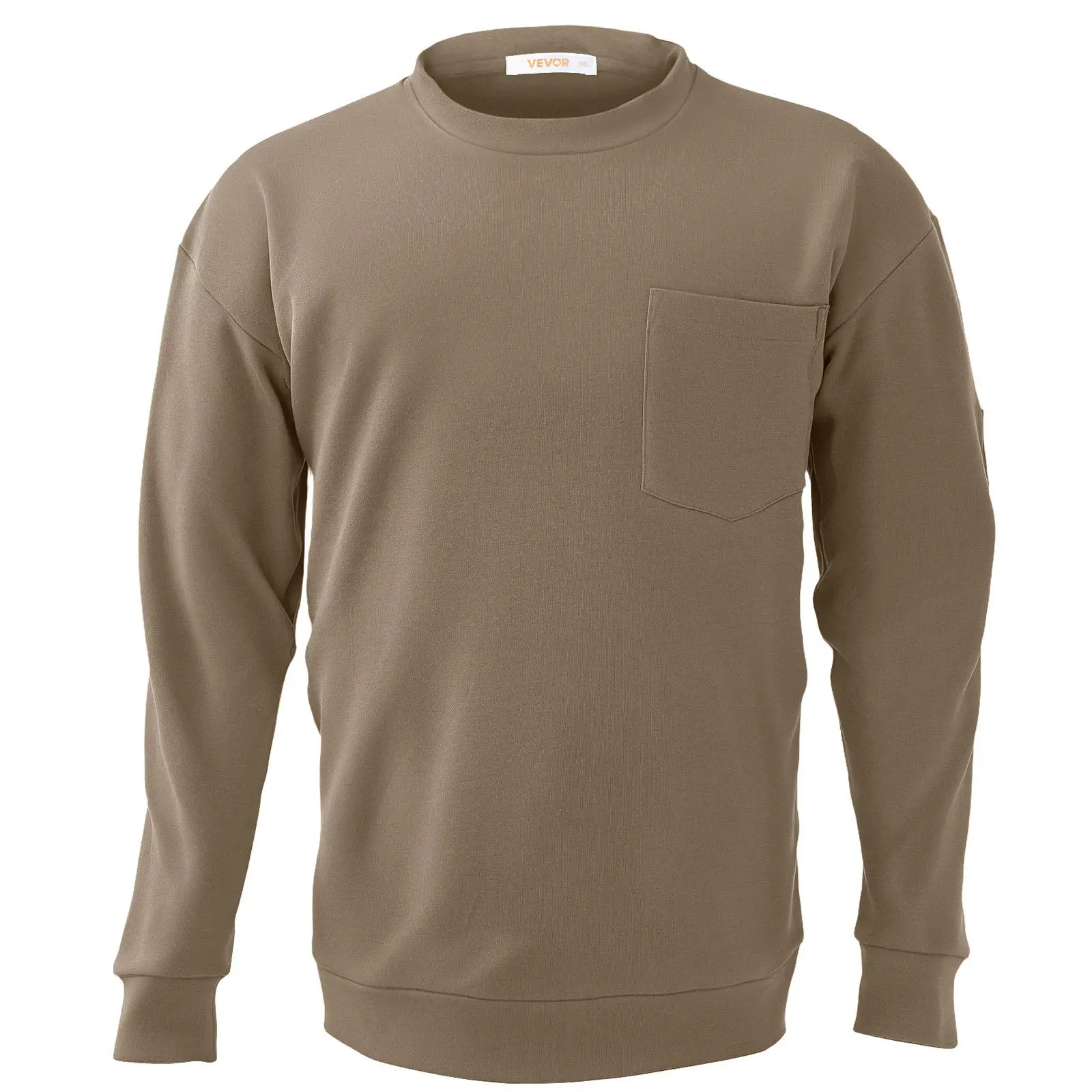 Men's Workwear Long Sleeve Work T-Shirt - 7 oz Pre-Shrunk Cotton, Flame Resistant, Durable Heavy-Duty, Pocketed - Menswear for Welders