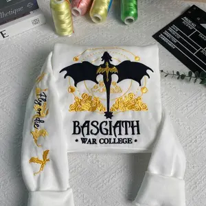 Fourth Wing embroidered hoodie, Basgiath sweatshirt, Dragon Rider sweater, war college shirt, bookish gift, Fantasy reader