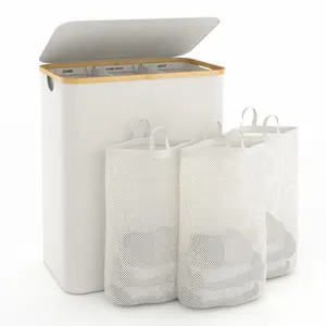 Hampers for Laundry Basket with Lid, 160L Extra Large Laundry Hamper 3 Section Dirty Clothes Hampers for Laundry Divided Laundry Basket Organizer for Bedroom,  Ideal for Laundry Toys and Dorm Use