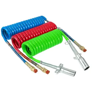 TORQUE 15 FT Air Brake Coil & 7 Way ABS Power Cable Air Brake Coiled Assembly Kit with 7-Way ABS Coil (TR831160+TR022001)