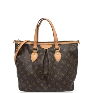 Pre-owned Louis Vuitton Leather tote bags Palermo PM Monogram Brown (jj1213m1)
