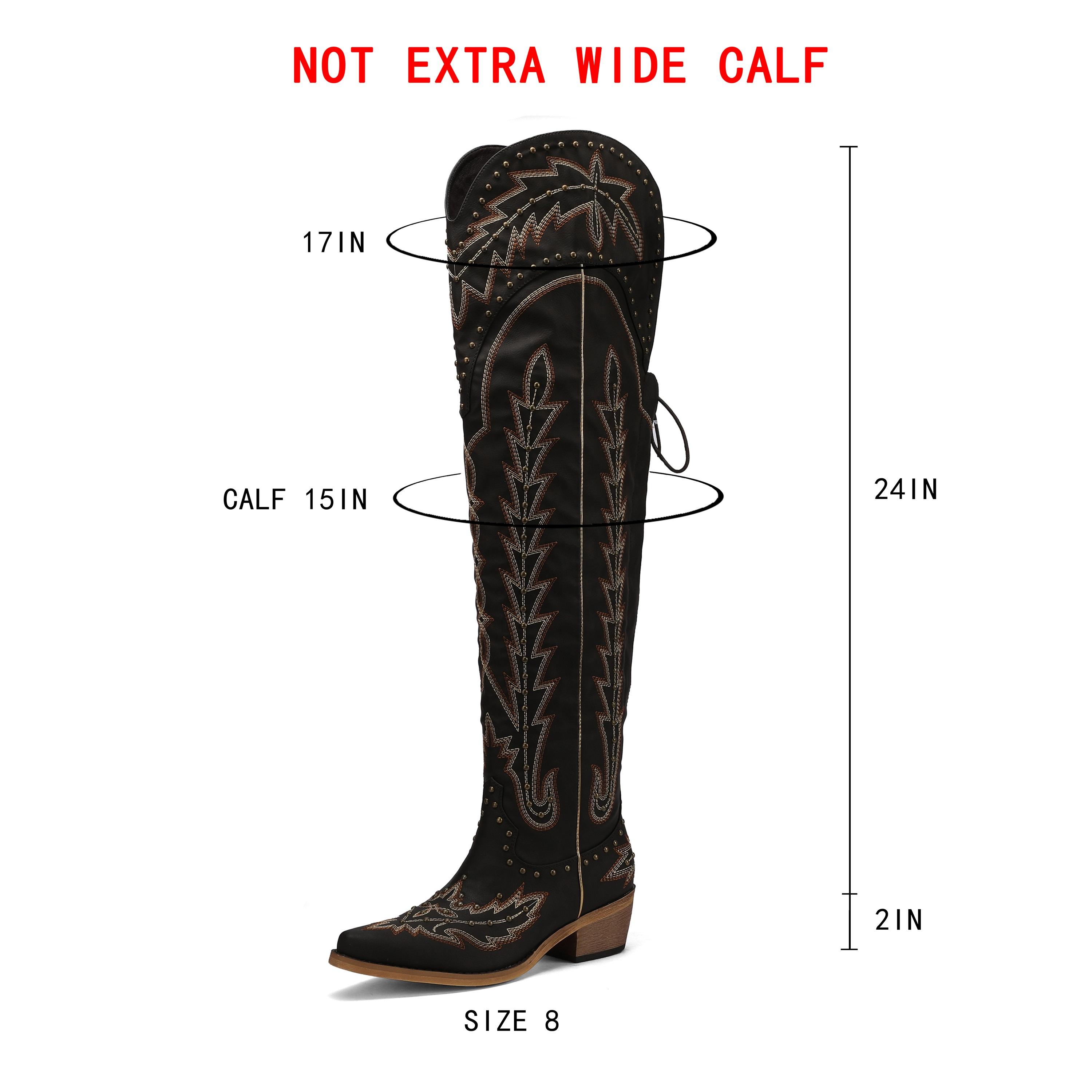 【New Arrival】Denim Diva Thigh High Cowgirl Boots Wide Calf Embroidered Western Botas Footwear Walking Shoes for Festival Concert OutfitsValentine's Day Gifts