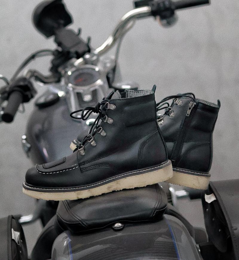 ROCKROOSTER Magnolia Sided Zip Soft Toe  Wedge Work Boots for Men Footwear Walking Shoes Comfort Leather Lace Up  Boy Closed Bota