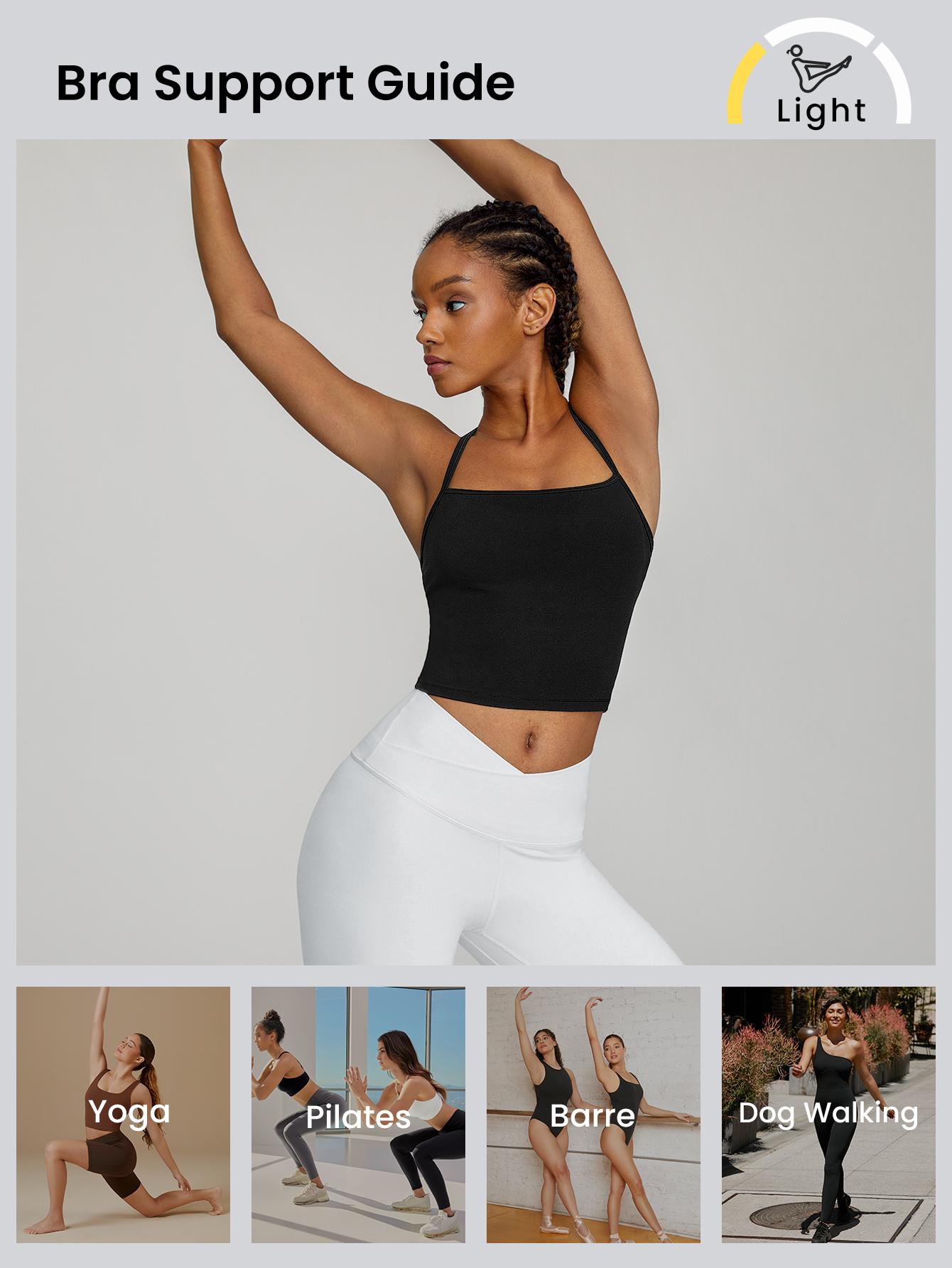 GLOWMODE FeatherFit T-Neck Racerback Tank Top Light Support Low Impact Yoga Studio Summer TikTokShopBlackFriday