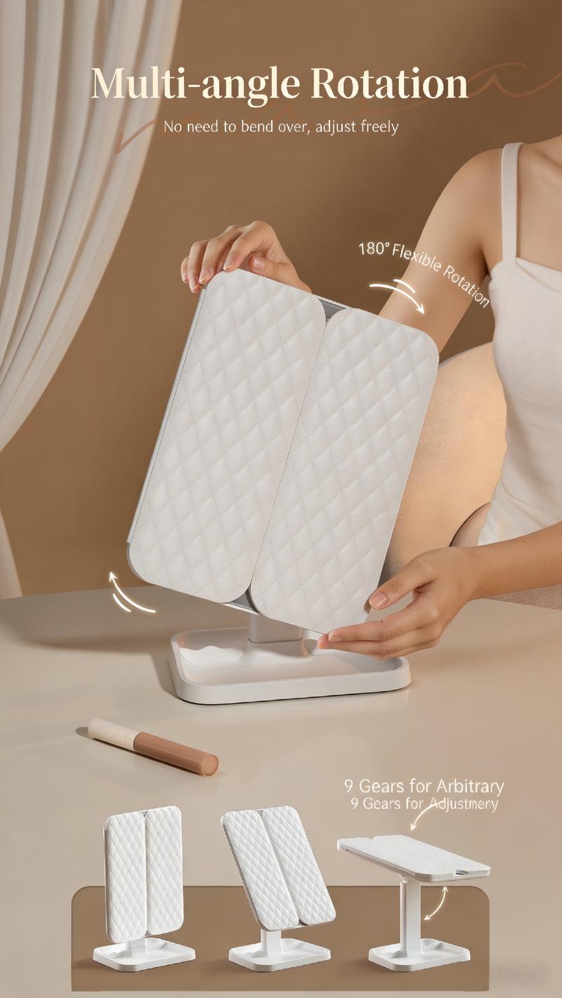 Valentine’s Day Gift for Her | KEIMI Portable LED Light Makeup Mirror, Adjustable Touch Lighting, 2X/3X/5X Magnification Foldable Vanity Mirror Valentine’s Day Gift for Her | KEIMI Portable LED Light Makeup Mirror, Adjustable Touch Lighting, 2X/3X/5X Magnification Foldable Vanity Mirror