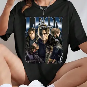 Leon Kennedy Resident Evil T-shirt, Gift for Zombie Video Game Fans, Gift For Gamers, Gift For Game Fans, Perfect Gift For Retro Gaming Enthusiasts
