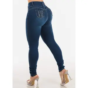 Push Up High Waist Stretch Skinny Jeans Dark Wash