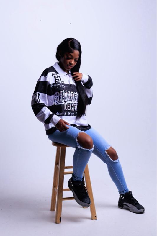 BLACK RUGBY POLO Men's Stylish Striped Design with Bold Lettering and Comfortable Fit