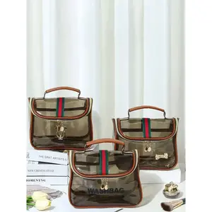 2025 autumn and winter new waterproof retro new large-capacity waterproof handbag fashion light luxury high-end cosmetic bag portable toiletry bag Vintage Vanity Bag