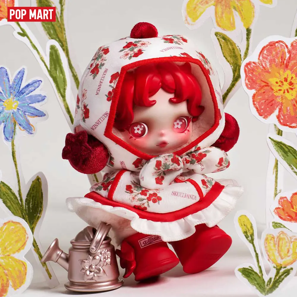 POP MART SKULLPANDA Amid Flowers Plush Doll Pendant